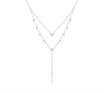 Y-Halskette Herz rosévergoldet